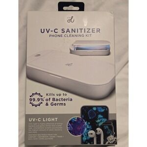 Vie Oll UV-C Sanitizer Phone Cleaning Kit Kills 99.9 Bacteria Germs White